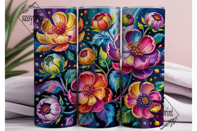 Vibrant Abstract Floral 20oz Tumbler Sublimation sassyprint 