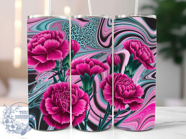 Vibrant Abstract Flower Glow Tumbler, Vibrant Floral Tumbler, Artistic Glow Wrap, Whimsical Flower Wrap, Modern Abstract Wrap, Sublimation Design, Trendy Gift Idea Sublimation ToriDesigns 