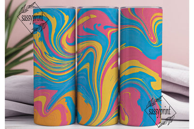 Vibrant Abstract Fluid Art 20oz Tumbler Sublimation sassyprint 