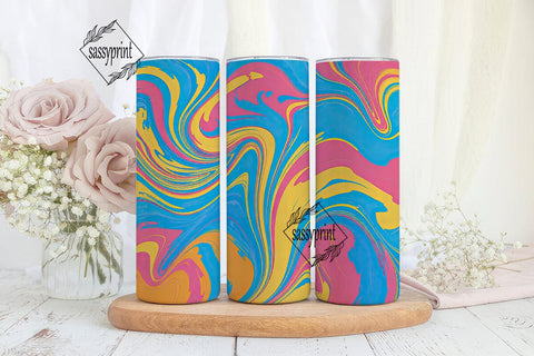 Vibrant Abstract Fluid Art 20oz Tumbler Sublimation sassyprint 