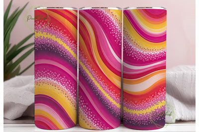 Vibrant Abstract Glitter Waves Tumbler Sublimation PixelChick 
