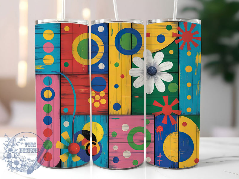 Vibrant Abstract Pattern Tumbler Wrap, Vibrant Design, Modern Style, Creative Theme, Colorful Pattern, Tumbler Wrap, Sublimation Design Sublimation ToriDesigns 