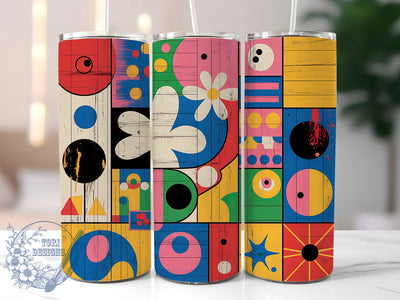 Vibrant Abstract Pattern Tumbler Wrap, Vibrant Design, Modern Style, Creative Theme, Colorful Pattern, Tumbler Wrap, Sublimation Design Sublimation ToriDesigns 