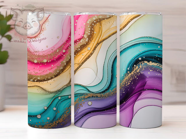 Vibrant Abstract Swirl Tumbler, Colorful Abstract, Artistic Theme, Modern Style, Bold Pattern, 20Oz Tumbler, Sublimation Wrap Sublimation Lara' s Designs 