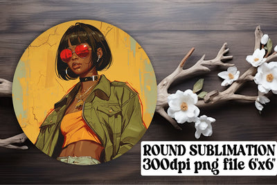 Vibrant Afro American Portrait Ornaments Sublimation afrosvg 