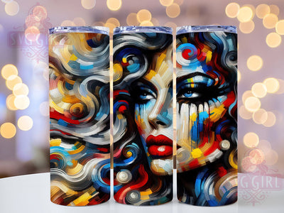 Vibrant Afrocentric Portrait Tumbler, Vibrant Art, Afrocentric Design, Tumbler Wrap, Sublimation Design, 20oz Tumbler, Colorful Artwork Sublimation SvggirlplusArt 