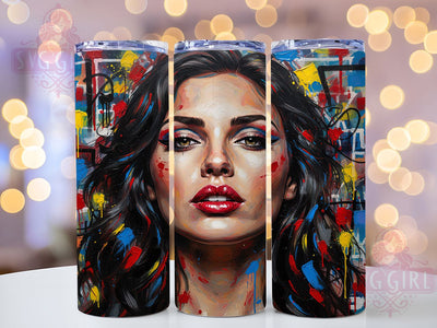 Vibrant Afrocentric Portrait Tumbler, Vibrant Art, Afrocentric Design, Tumbler Wrap, Sublimation Design, 20oz Tumbler, Colorful Artwork Sublimation SvggirlplusArt 