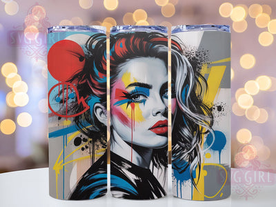 Vibrant Afrocentric Portrait Tumbler, Vibrant Art, Afrocentric Design, Tumbler Wrap, Sublimation Design, 20oz Tumbler, Colorful Artwork Sublimation SvggirlplusArt 