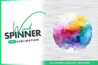 Vibrant alcohol ink wind spinner round png Sublimation Regulrcrative 