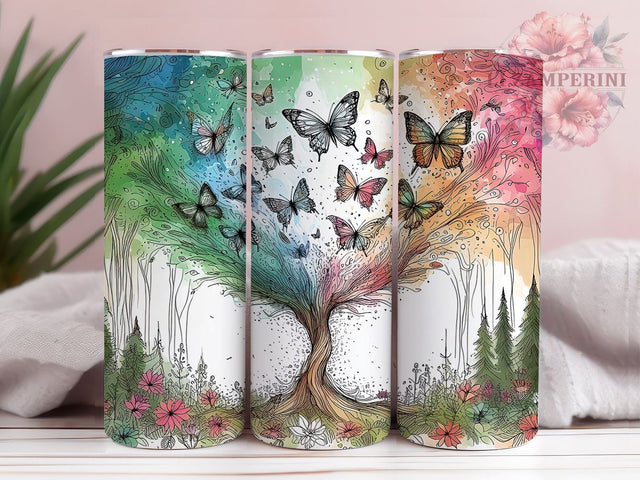Vibrant and Colorful Tree of Life 20oz Tumbler Wrap PNG, Tree of Life Tumbler Png, Straight & Tapered Tumbler Wrap, Instant Digital Download Sublimation Li Zamperini 