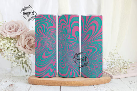 Vibrant Aqua Pink Marble 20oz Wrap Sublimation sassyprint 