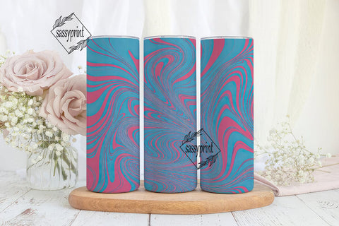 Vibrant Aqua Pink Marble 20oz Wrap Sublimation sassyprint 