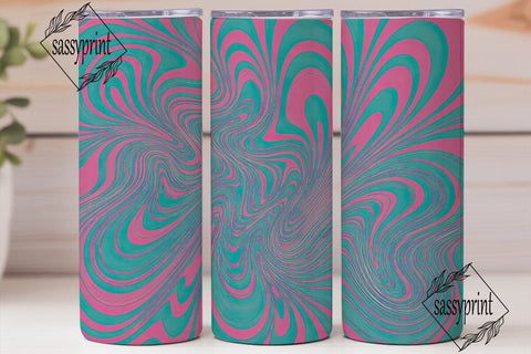 Vibrant Aqua Pink Marble 20oz Wrap Sublimation sassyprint 