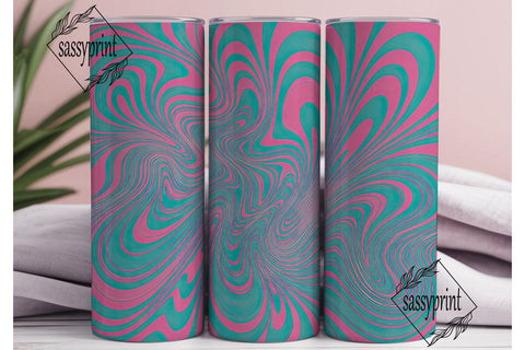 Vibrant Aqua Pink Marble 20oz Wrap Sublimation sassyprint 