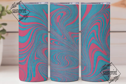 Vibrant Aqua Pink Marble 20oz Wrap Sublimation sassyprint 