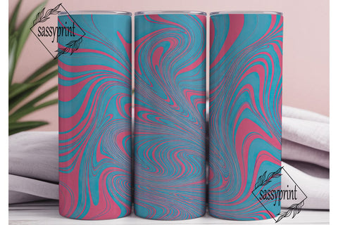 Vibrant Aqua Pink Marble 20oz Wrap Sublimation sassyprint 