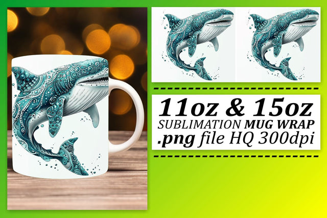 Vibrant Aquatic Scene Watercolor Mug Wrap Sublimation afrosvg 