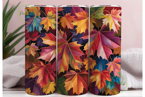 Vibrant Autumn Maple Leaves 20oz Tumbler Sublimation PixelChick 