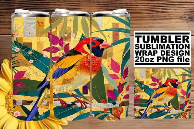 Vibrant Avian Delight Tumbler Wrap - 20oz Sublimation Sublimation afrosvg 