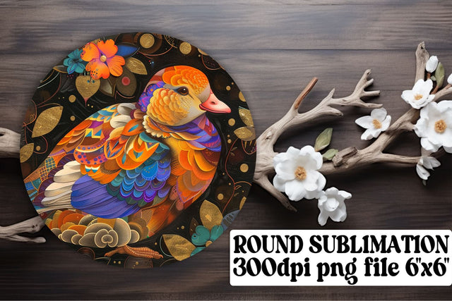 Vibrant Avian Round Ornaments Variety Sublimation afrosvg 