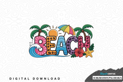 Vibrant beach sublimation png design Sublimation Regulrcrative 