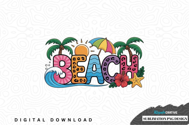 Vibrant beach sublimation png design Sublimation Regulrcrative 