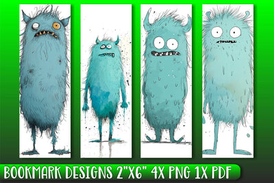 Vibrant Beastly Bookmarks Featuring Funny Creatures Sublimation afrosvg 