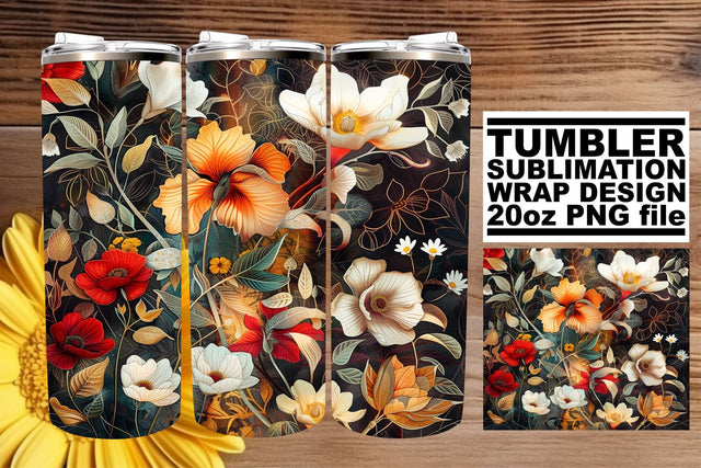 Vibrant Bloom Oasis 20oz: Oasis of vibrancy with blooms Sublimation afrosvg 