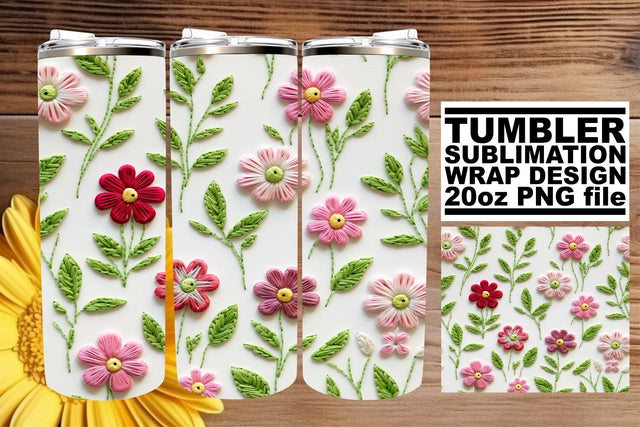 Vibrant Blooms 3D Tumbler Wrap Sublimation Sublimation afrosvg 