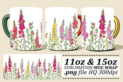 Vibrant Blossom Bonanza Mug Pattern Art Sublimation afrosvg 
