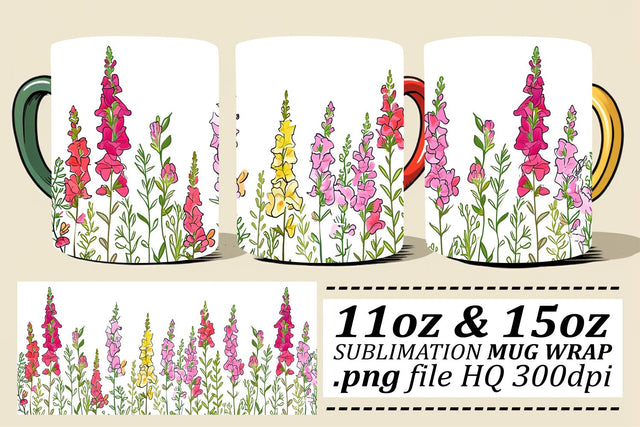 Vibrant Blossom Bonanza Mug Pattern Art Sublimation afrosvg 