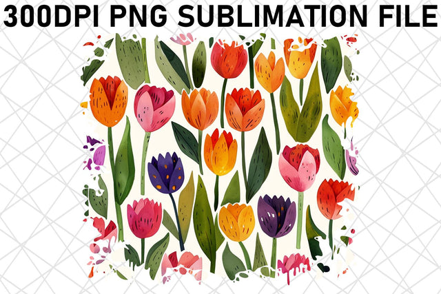 Vibrant Blossom Sublimation Pattern, Blossom Burst PNG Design, Vibrant Blooms, Springtime Bliss Sublimation afrosvg 