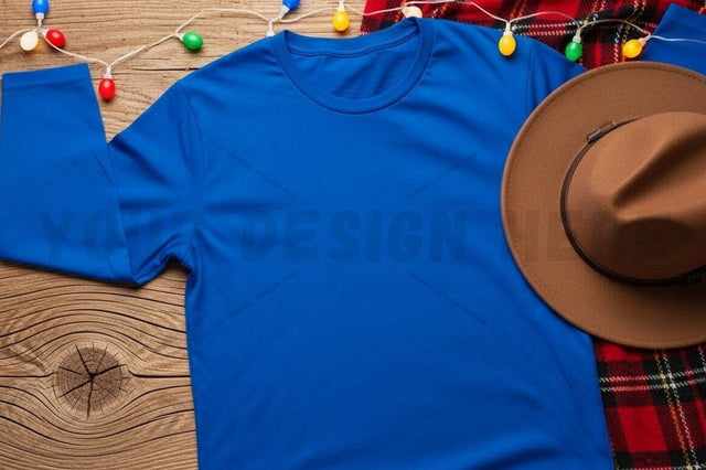 Vibrant blue t-shirt mockup design Mock Up Photo Designangry 