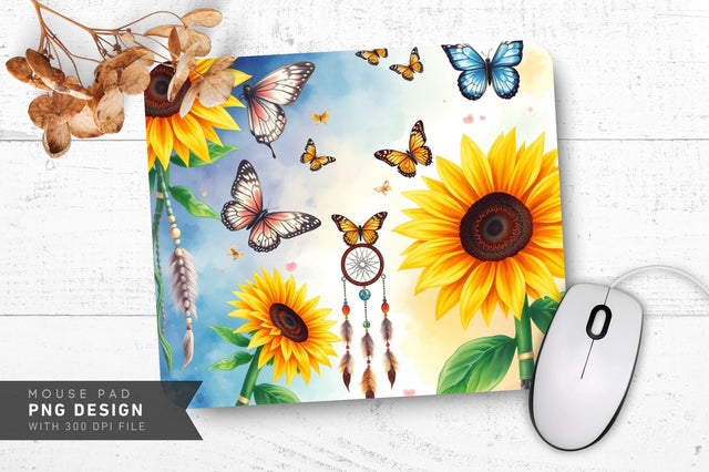 Vibrant Boho Field Mousepad Sublimation Regulrcrative 