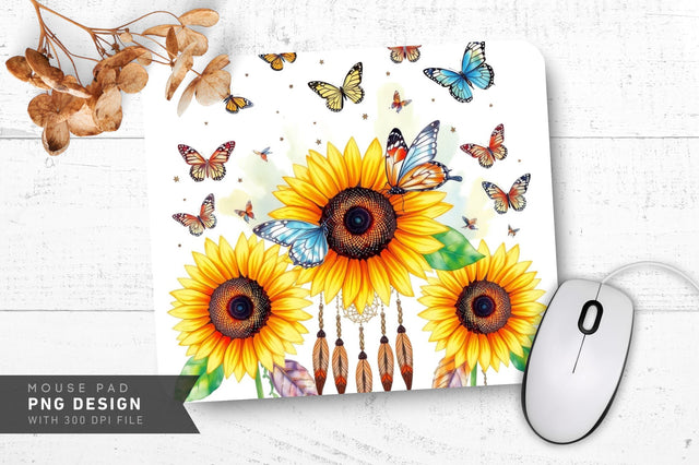 Vibrant Boho Field Mousepad Sublimation Regulrcrative 