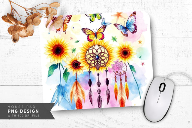 Vibrant Boho Field Mousepad Sublimation Regulrcrative 