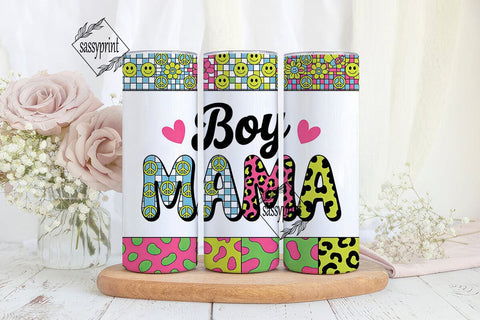 Vibrant Boy Mama 20oz Tumbler Wrap Sublimation sassyprint 