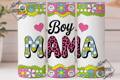 Vibrant Boy Mama 20oz Tumbler Wrap Sublimation sassyprint 
