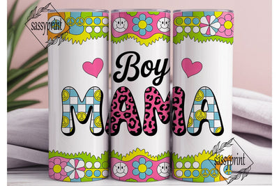 Vibrant Boy Mama 20oz Tumbler Wrap Sublimation sassyprint 
