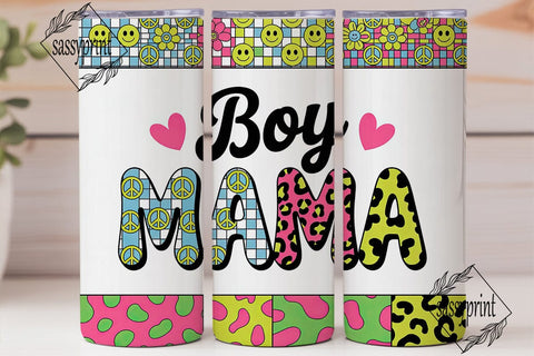 Vibrant Boy Mama 20oz Tumbler Wrap Sublimation sassyprint 