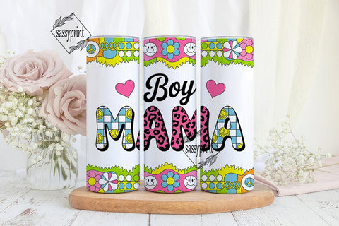 Vibrant Boy Mama 20oz Tumbler Wrap Sublimation sassyprint 