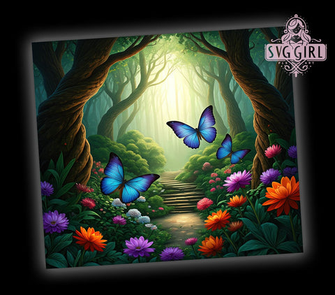 Vibrant Butterflies Tumbler, Luminous Butterfly Design, 20oz Tumbler Wrap, Sublimation PNG, Colorful Butterfly Tumbler, Unique Tumbler Gift, Digital Download Sublimation SvggirlplusArt 