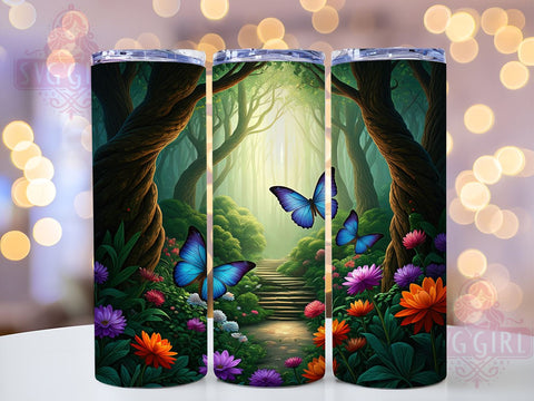 Vibrant Butterflies Tumbler, Luminous Butterfly Design, 20oz Tumbler Wrap, Sublimation PNG, Colorful Butterfly Tumbler, Unique Tumbler Gift, Digital Download Sublimation SvggirlplusArt 