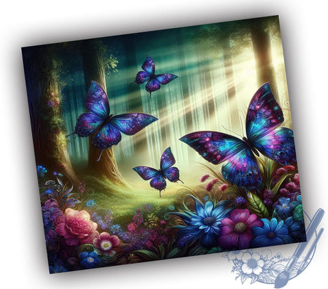 Vibrant Butterflies Tumbler, Luminous Butterfly Wrap, 20oz Sublimation Design, Colorful Butterfly Gift, Digital Download, Nature Inspired Drinkware, Butterfly Lover Tumbler Sublimation ToriDesigns 