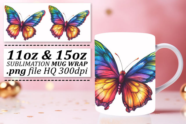 Vibrant Butterfly Mug Sublimation Collection: Spring Charm Sublimation afrosvg 