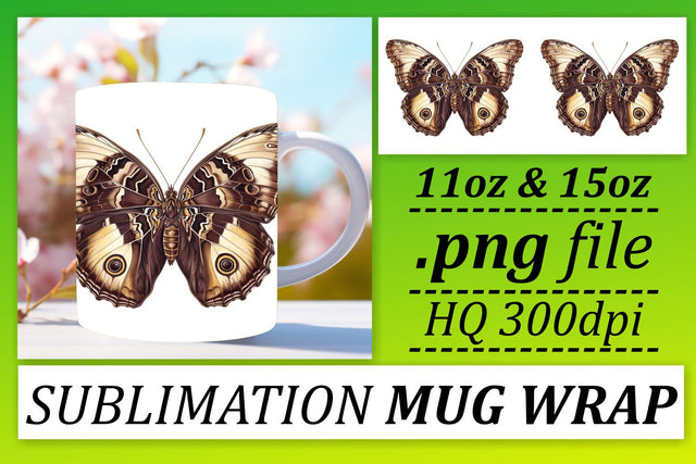 Vibrant Butterfly Mug Sublimation Collection: Whimsical Charm Sublimation afrosvg 