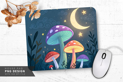Vibrant Celestial Mushrooms Mousepad Sublimation Regulrcrative 