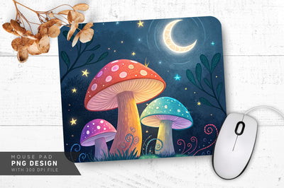 Vibrant Celestial Mushrooms Mousepad Sublimation Regulrcrative 