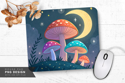Vibrant Celestial Mushrooms Mousepad Sublimation Regulrcrative 