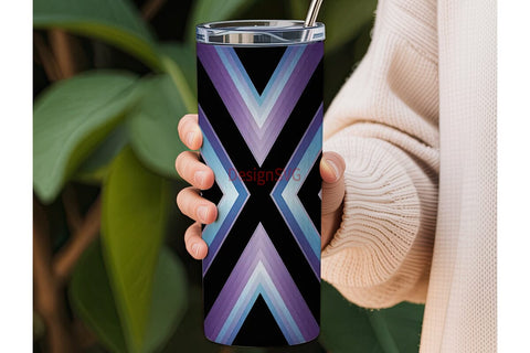 Vibrant Chevron Stripes 20oz Tumbler Sublimation DesignSVG 
